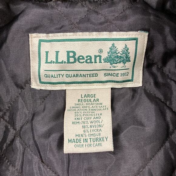 L.L Bean Goatskin Flying Tiger A-2 Thinsulate Leather Bomber Jacket Size L - Picture 7 of 12